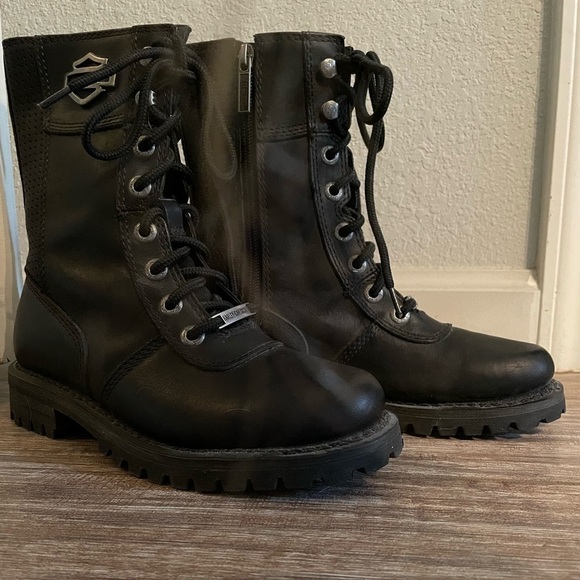 Harley-Davidson Shoes - HARLEY DAVIDSON Women's Genuine Leather boots Black Size 6 - Used